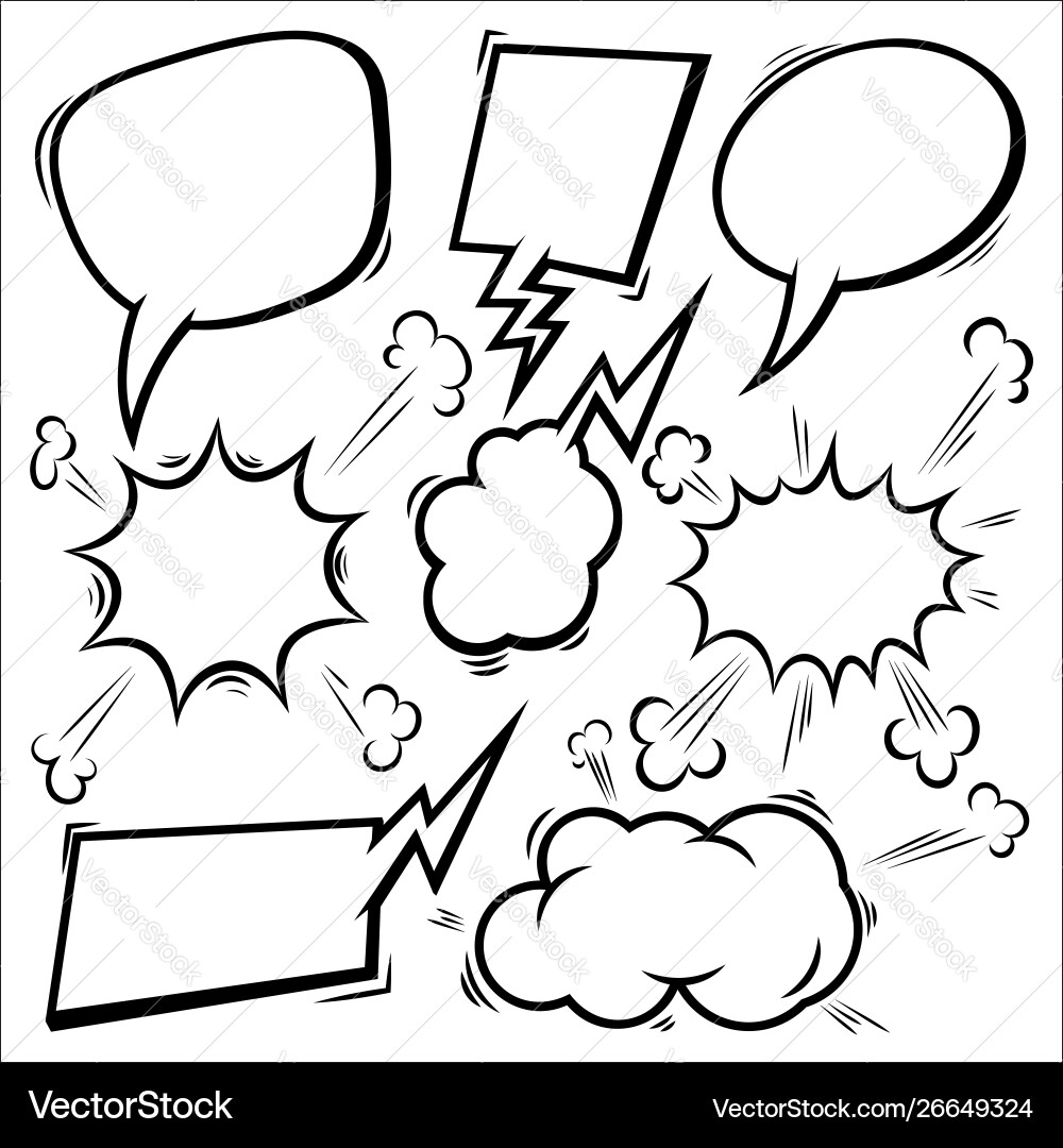 Comic Speech Bubbles Set Vector Image