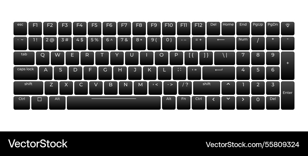 Computer Tastatur-Taste Layout Vorlage Computer Tastatur-Taste Layout Vorlage vektorbild