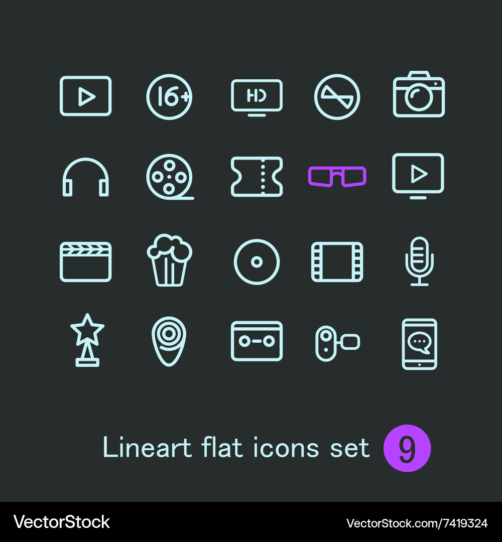 Different modern media web application icons Vector Image