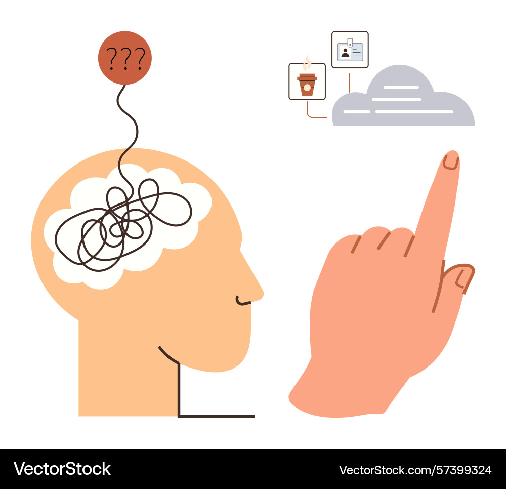 Navigating mental confusion and finding solutions Navigating mental confusion and finding solutions vector image