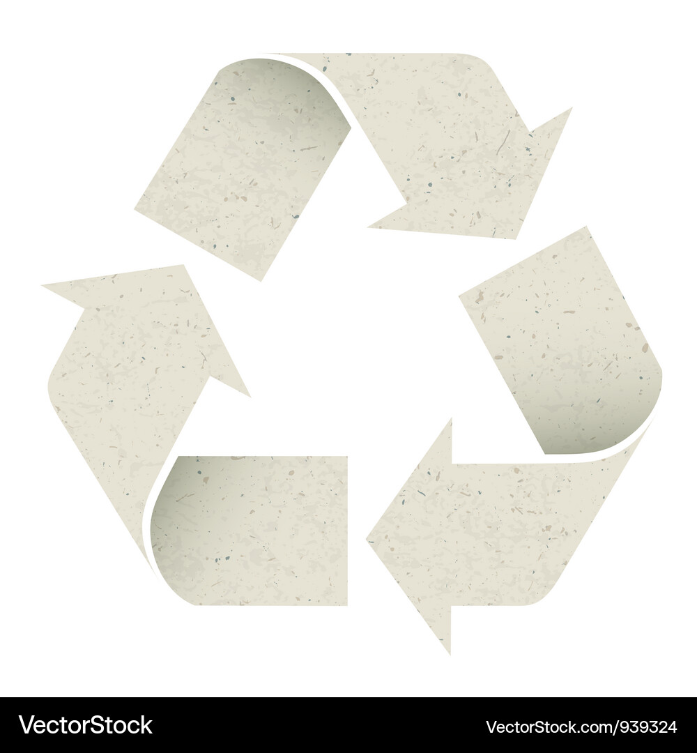Recycled Paper Arrow Symbol Vector Image