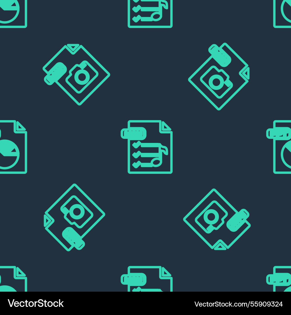 Set line m3u file document raw and ppt Vector Image