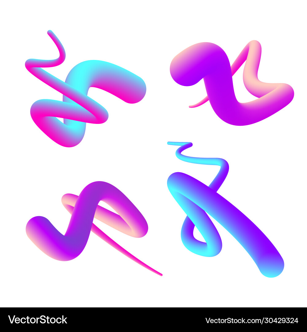 Set multicolored gradient blending shape vector image