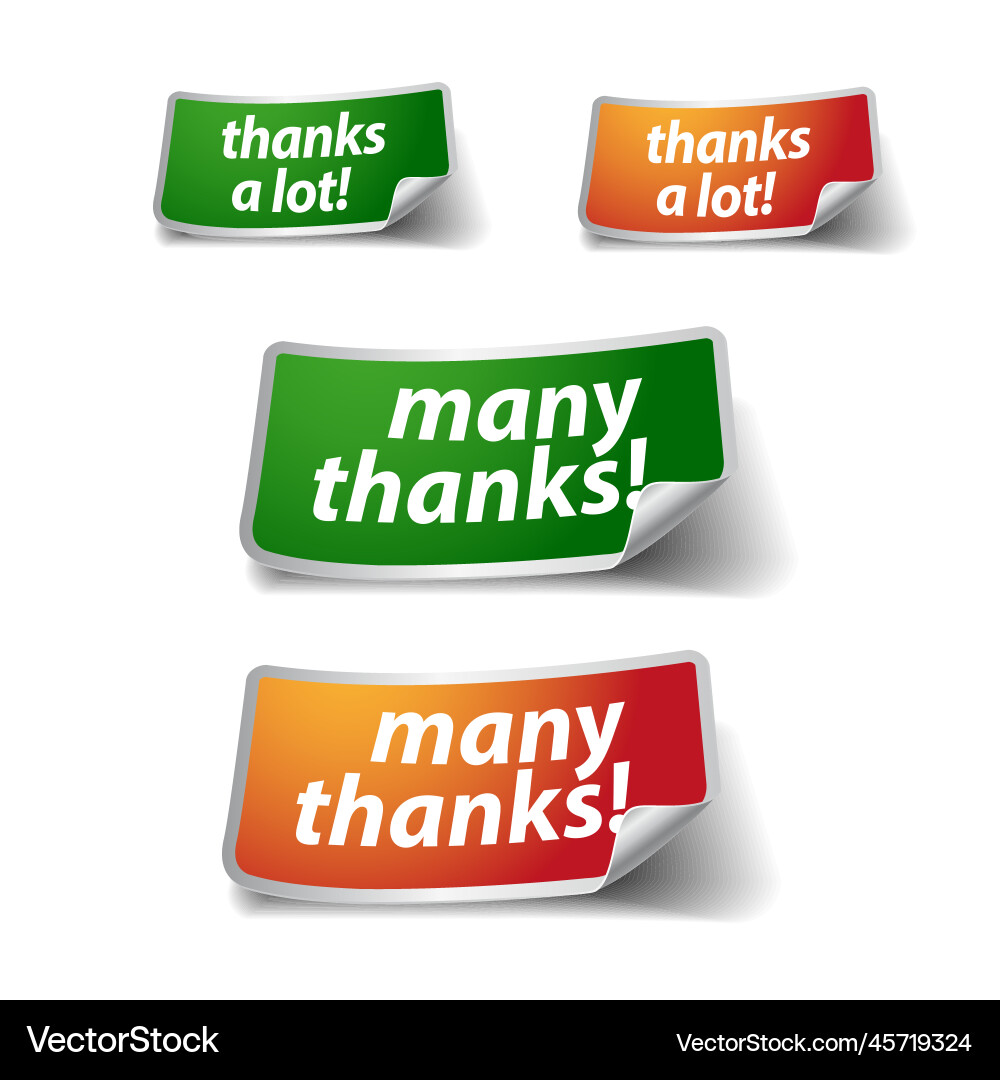 Thank you a lot label set Vector Image