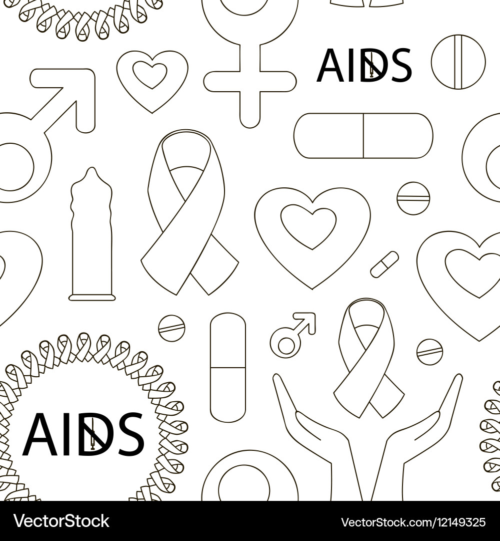 Aids day set pattern vector image