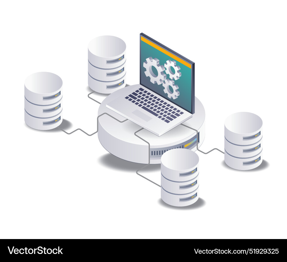 Database maintenance systems in technology Database maintenance systems in technology vector image