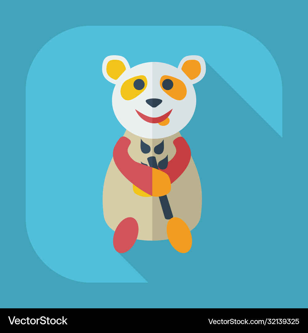 Flaches modernes Design mit Schatten-Ikonen Panda Essen Flaches modernes Design mit Schatten-Ikonen Panda Essen vektorbild