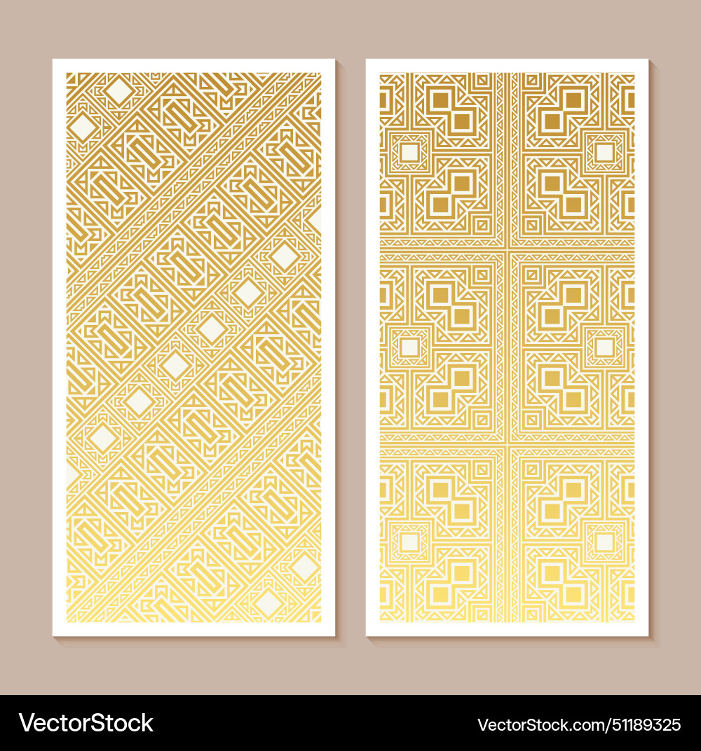 Gold vertical banner with minimal pattern Gold vertical banner with minimal pattern vector image