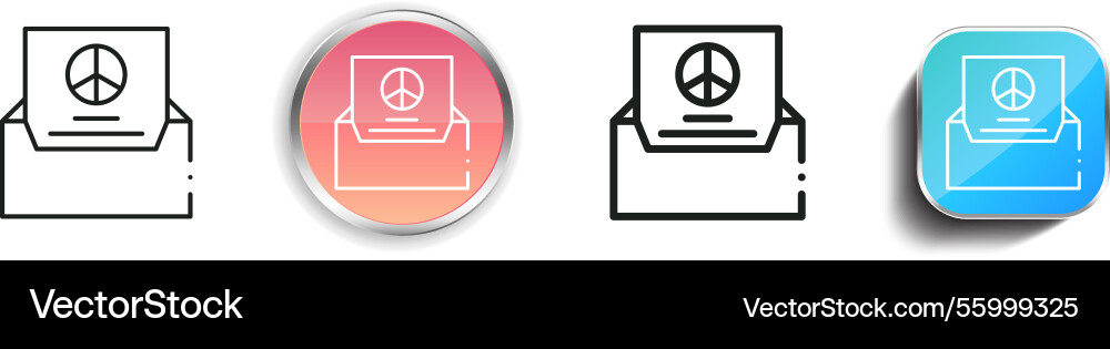 Letter icon thin linear regular and button style vector image
