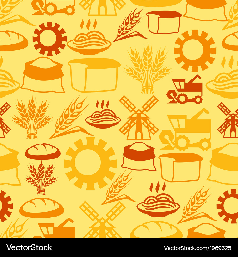 Seamless pattern with agricultural objects Vector Image