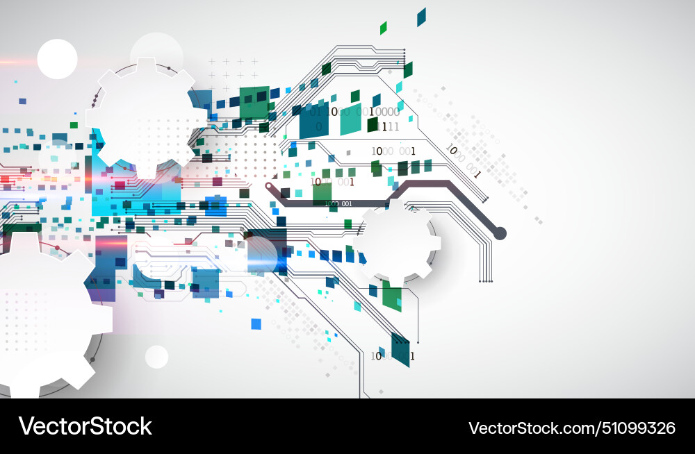 Abstract technological background with squares vector image