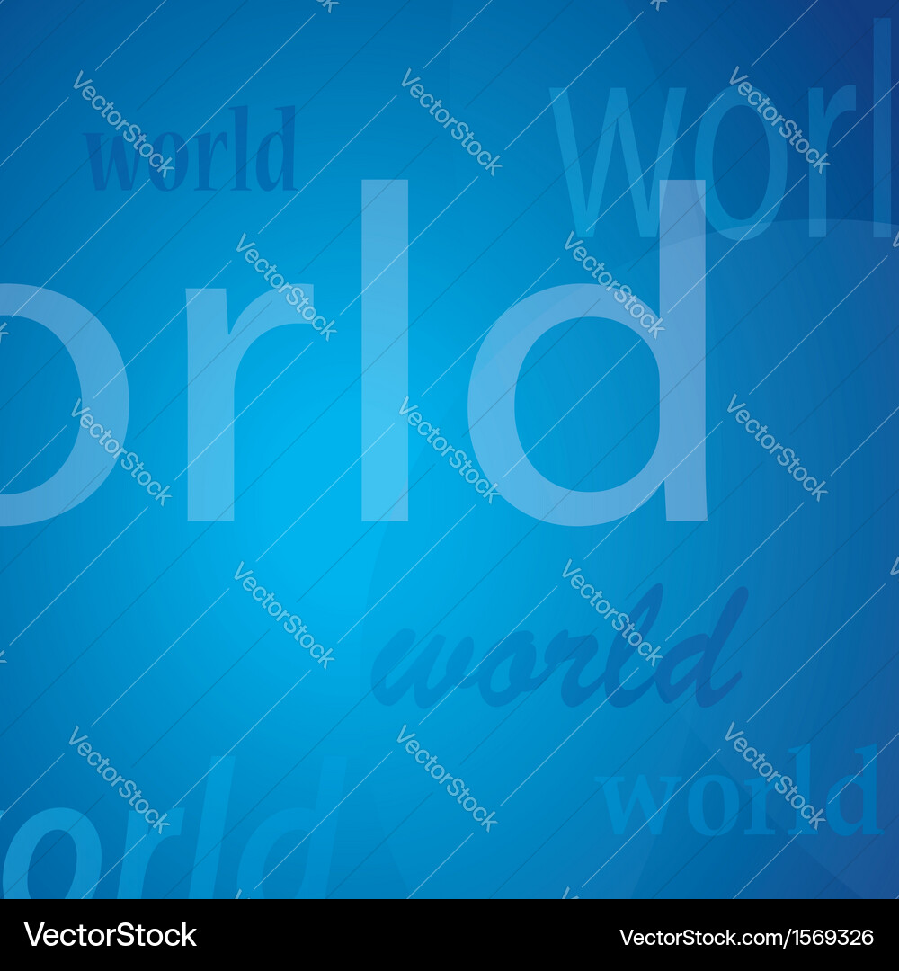Blue abstract background with letters Vector Image