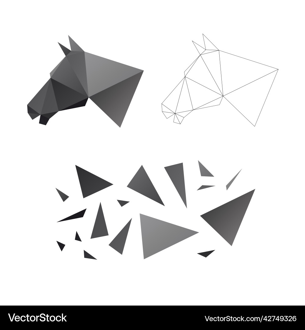 Polygonal puzzle game constructor from triangles Polygonal puzzle game constructor from triangles Vector Image