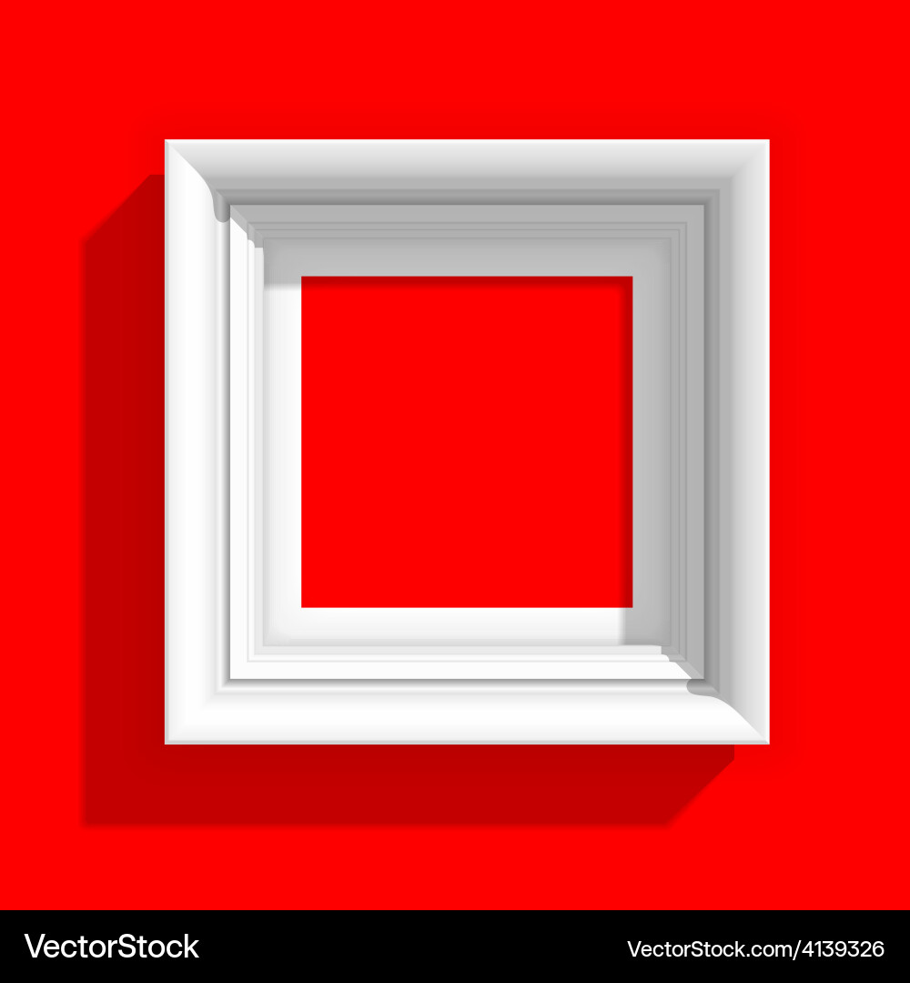 Red Picture Frame on Solid Background Vector Image