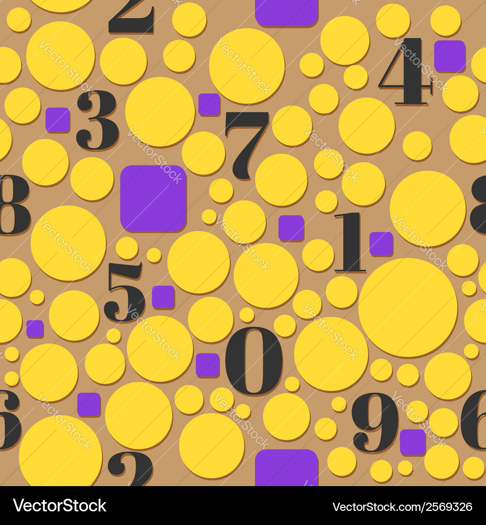 Seamless pattern with numbers and circles Vector Image