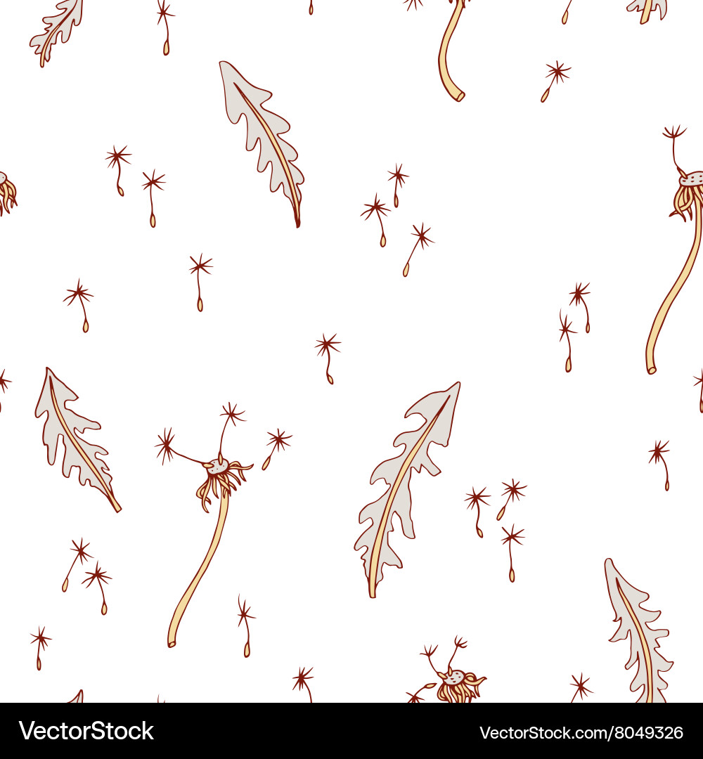 Seamless pattern with seeds and leaves Vector Image