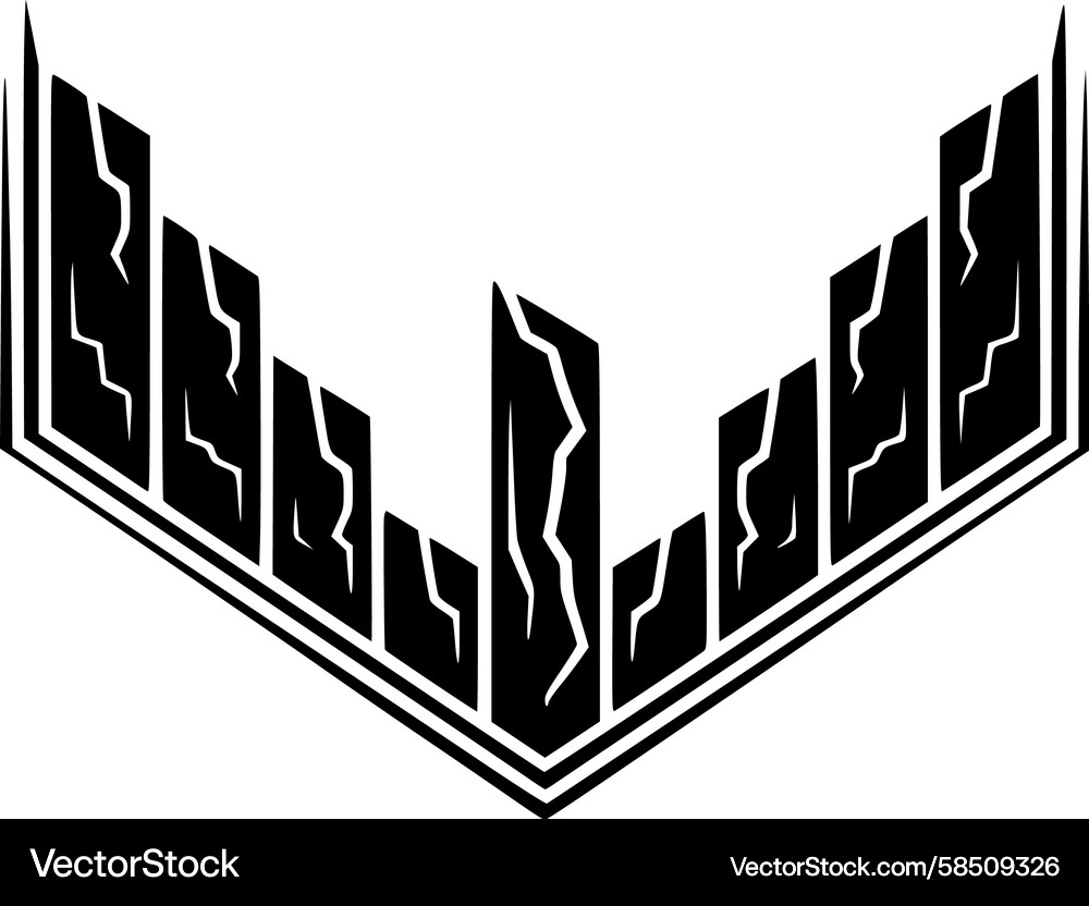 Sharp Angular Peak V-Shape Vector Image