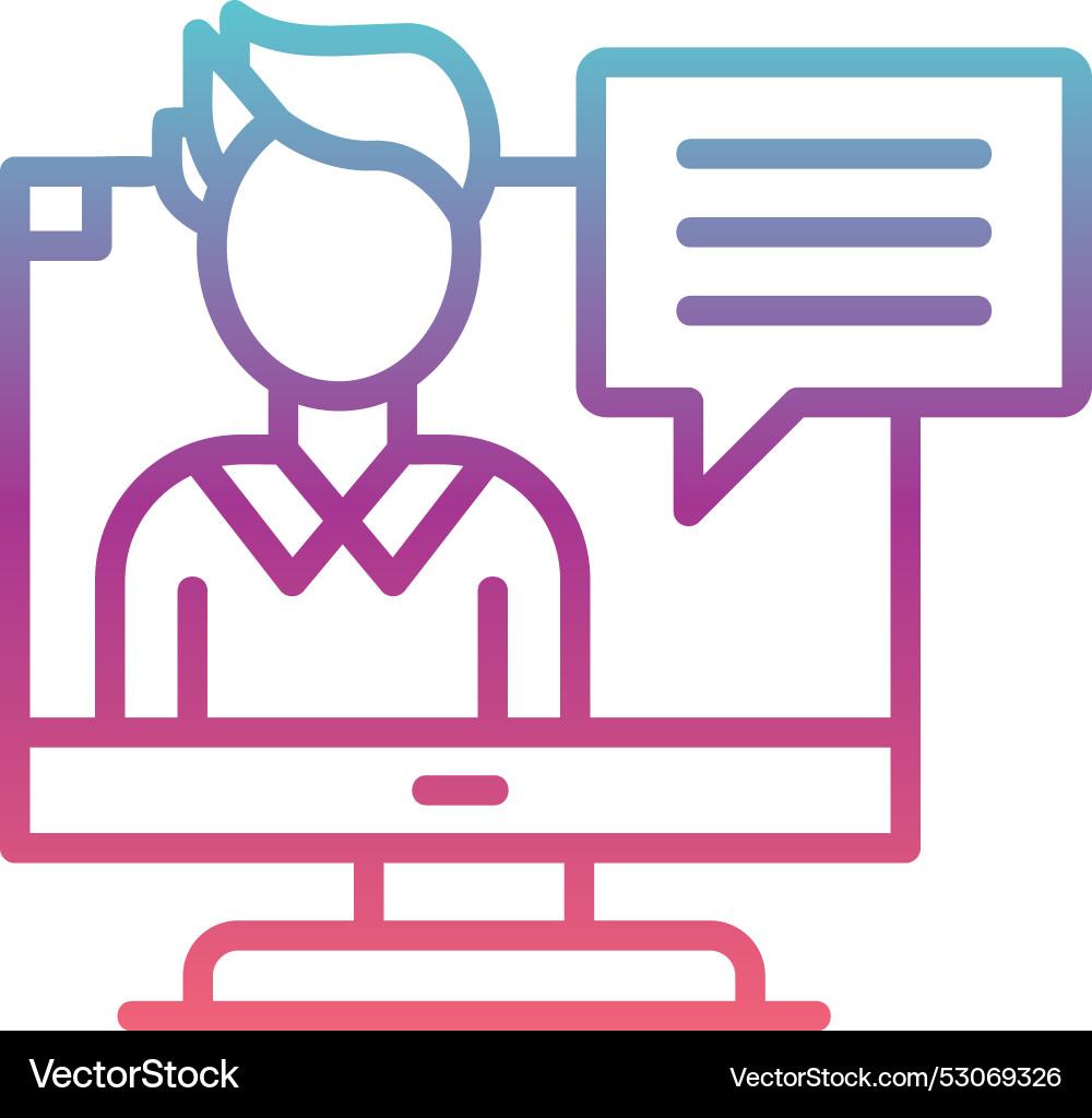 Video lecture line gradient design Vector Image