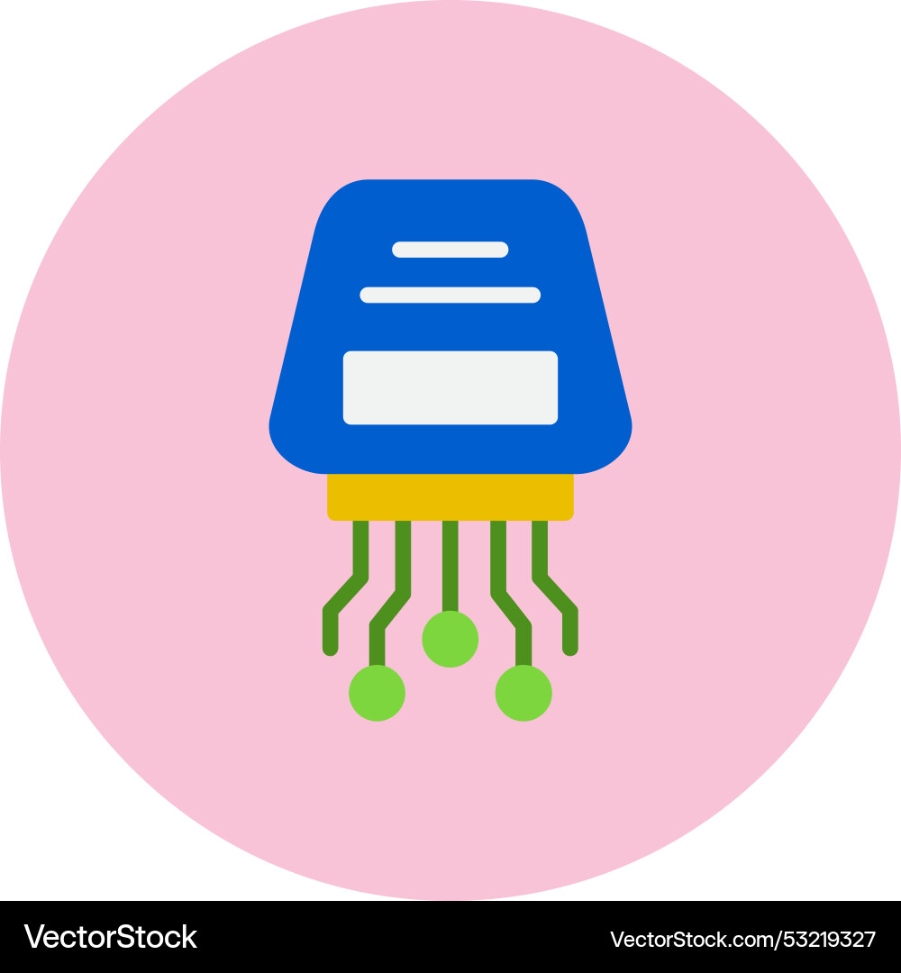 Data encryption flat circle icon vector image