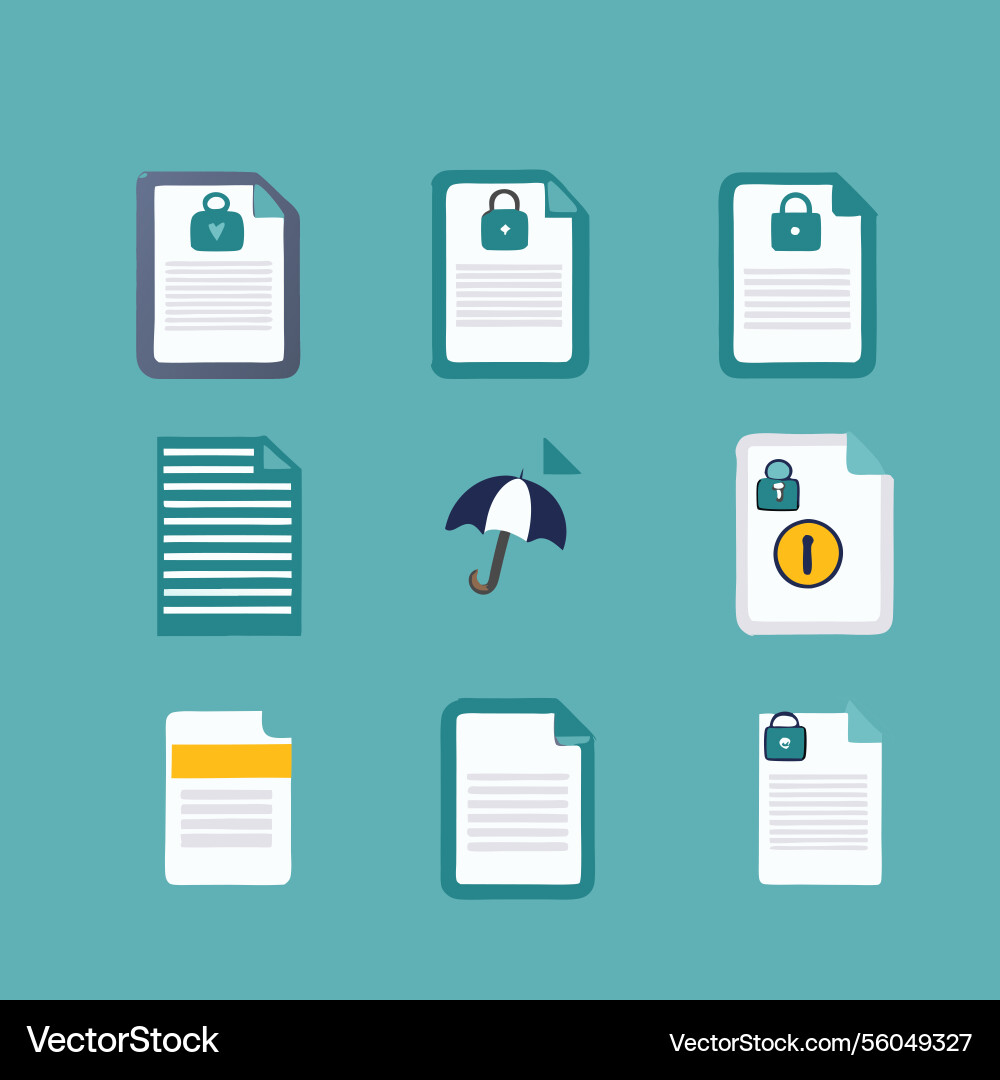 Data security and protection documents files Vector Image