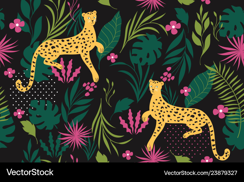 Leopard Seamless Pattern vector image
