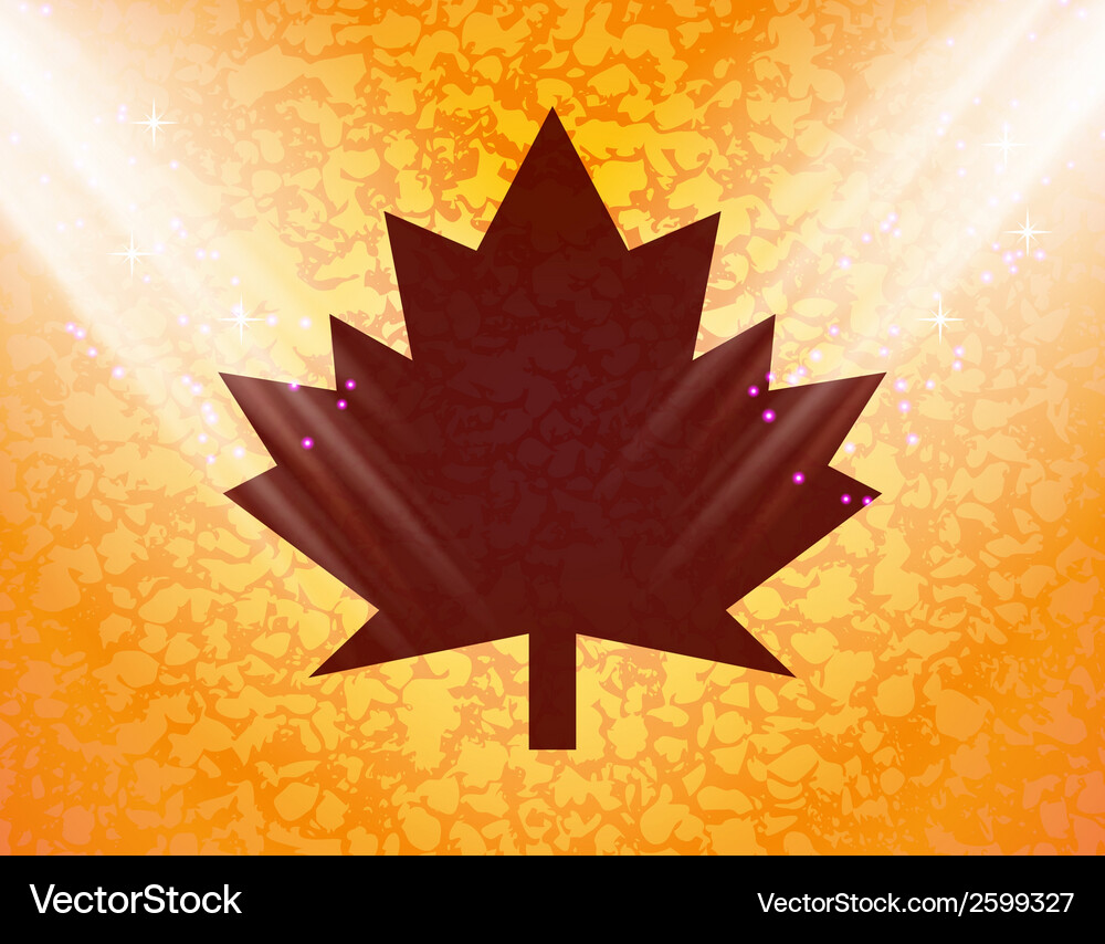 Maple leaf flat modern web button and space Vector Image