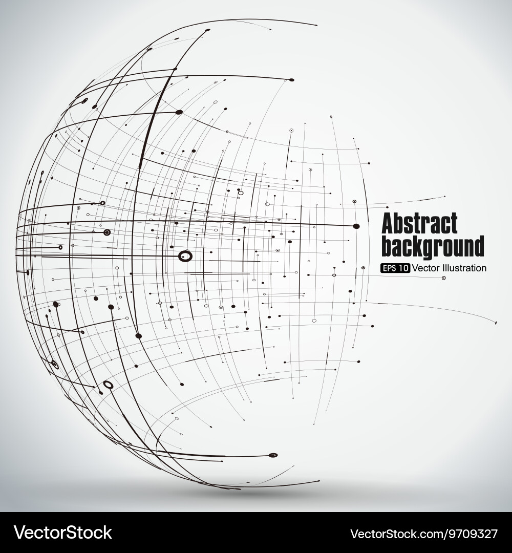 Point and curve constructed the sphere wireframe vector image