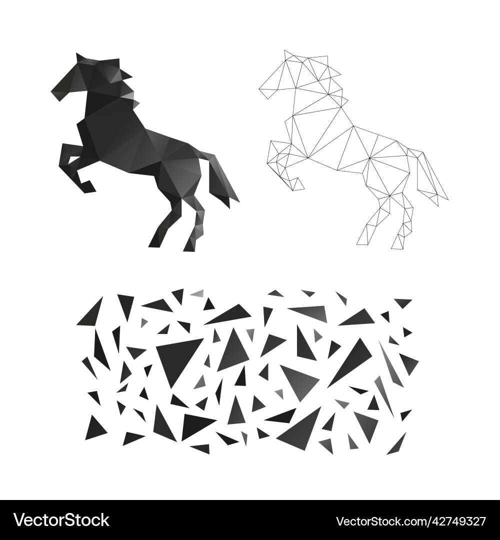 Polygonal puzzle game constructor from triangles Polygonal puzzle game constructor from triangles vector image