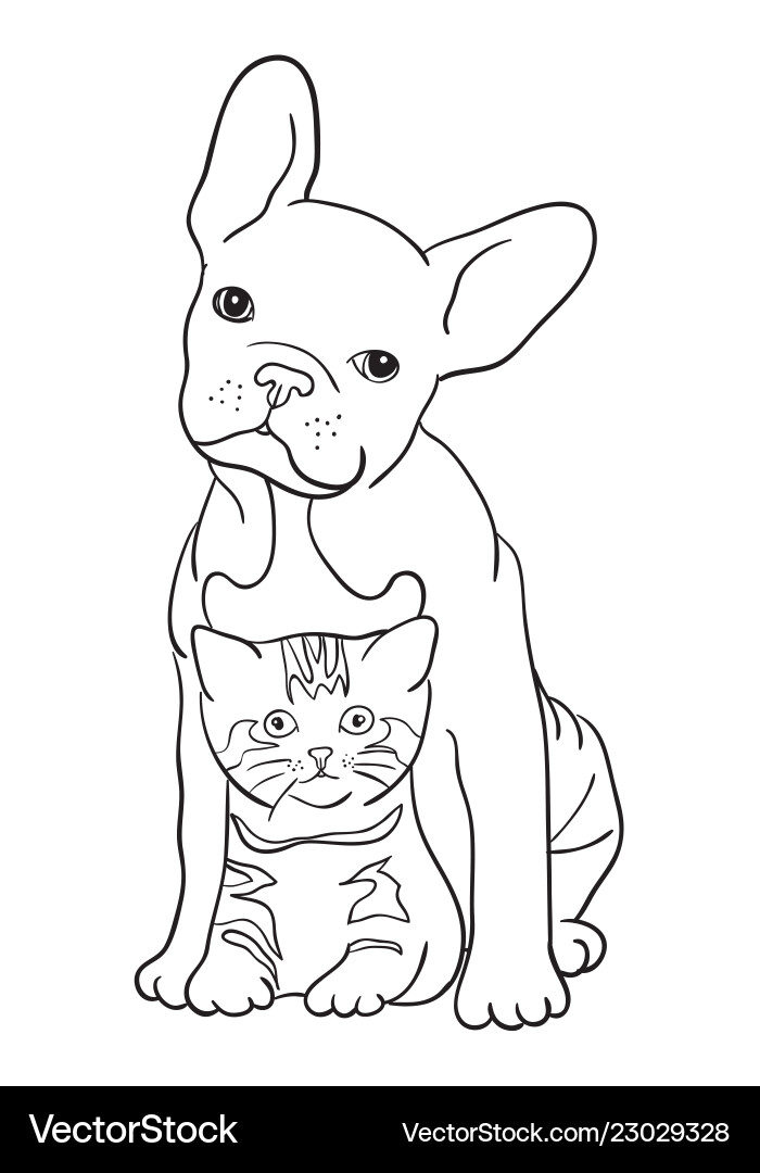 Cat and dog line art 06 Cat and dog line art 06 vector image