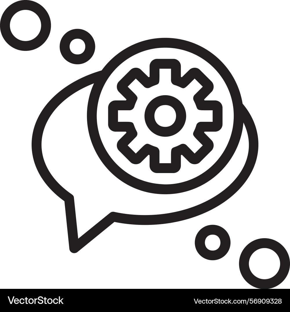 Chat settings linear style icon design vector image