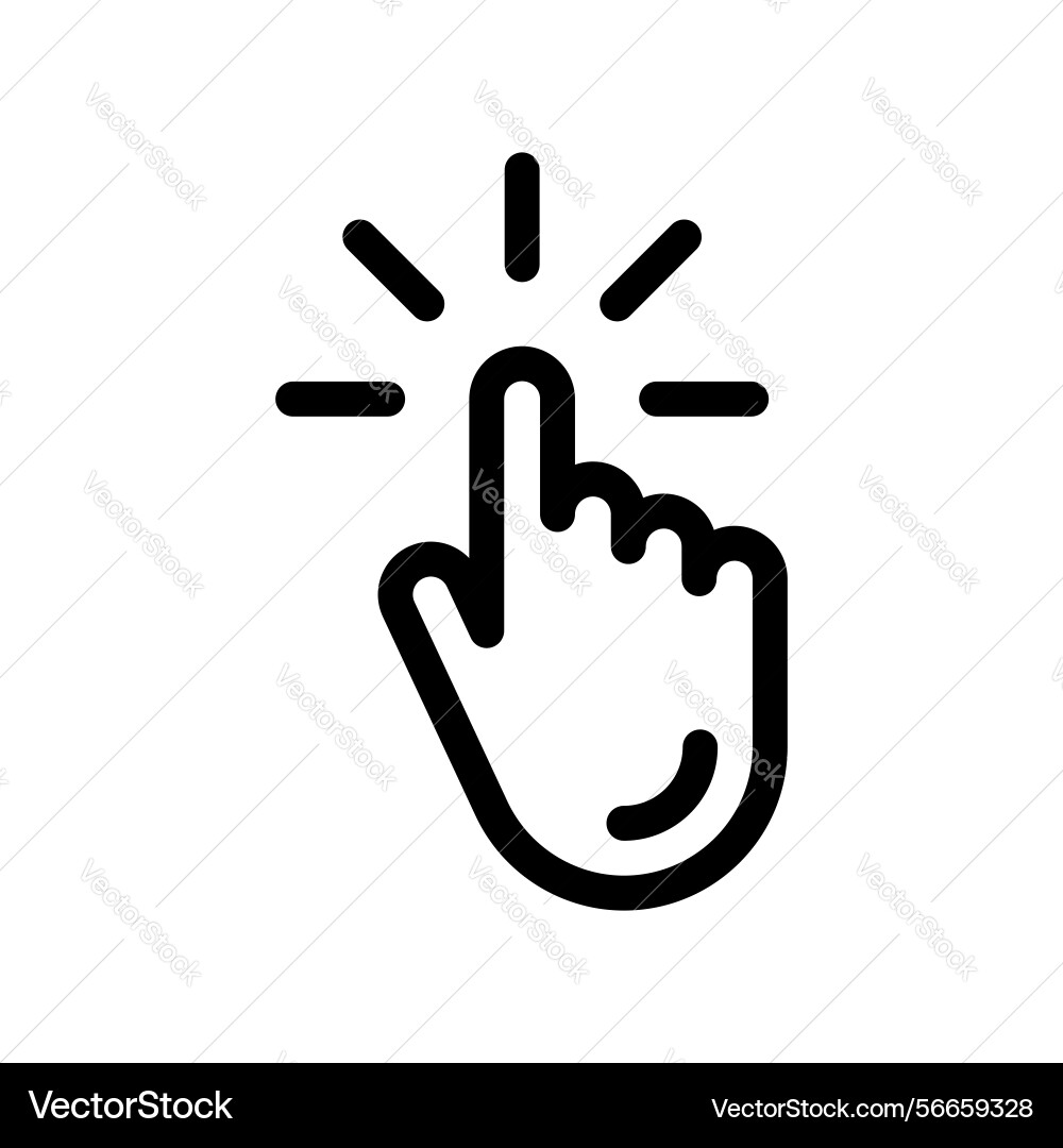 Cursor hand symbol with activation effect Vector Image