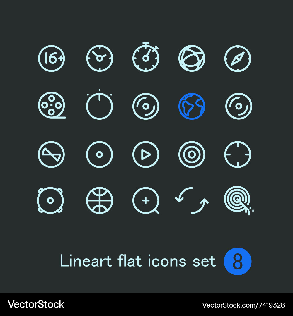 Different modern media web application icons Vector Image