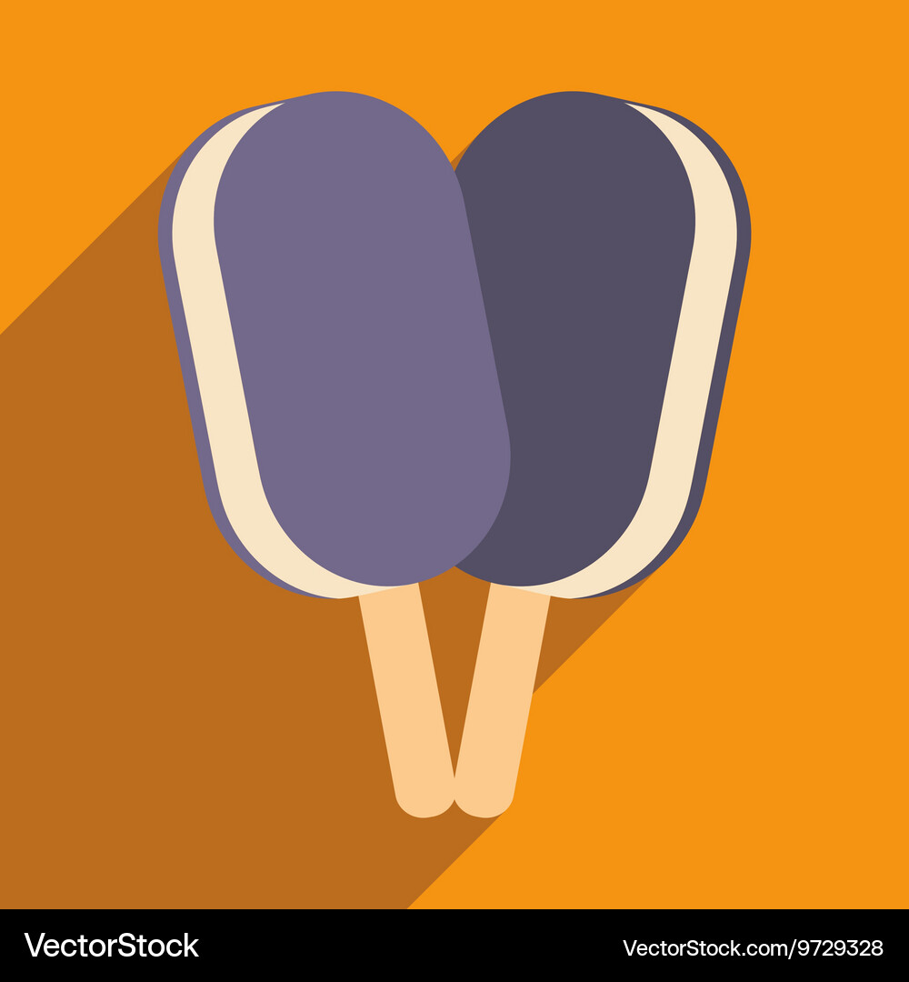 Flat with shadow icon and mobile application ice Vector Image