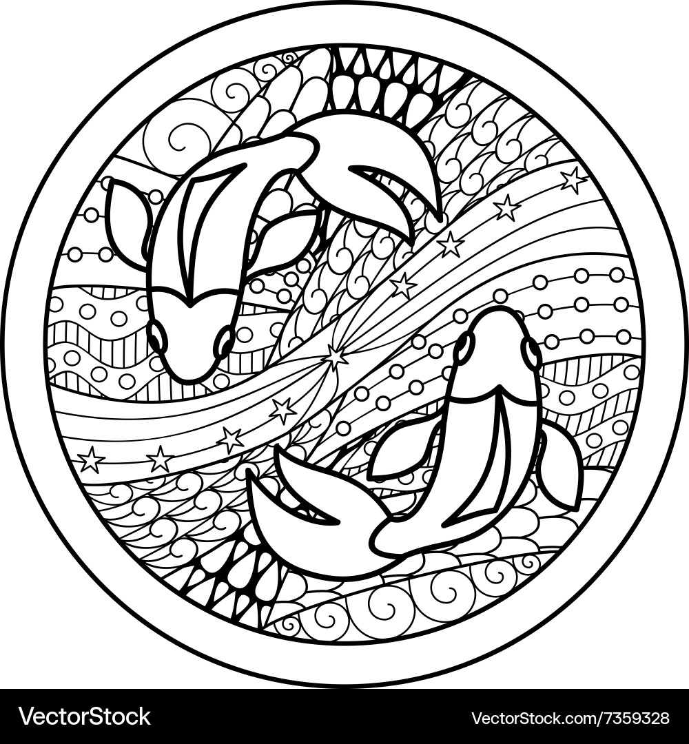 Pisces Zodiac Symbol vector image