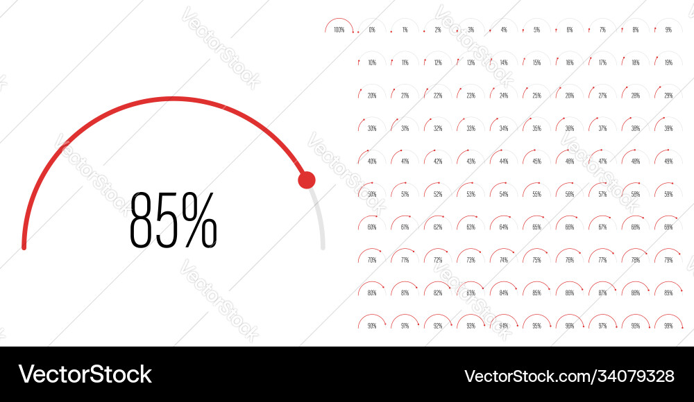 Progress Circle Meter Set vector image