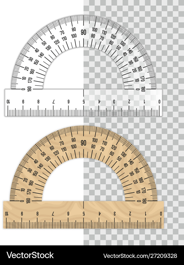 Protractor and Ruler Set Vector Image