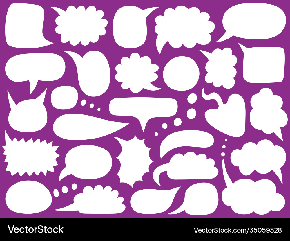 Speech bubbles blank empty message balloons Speech bubbles blank empty message balloons vector image