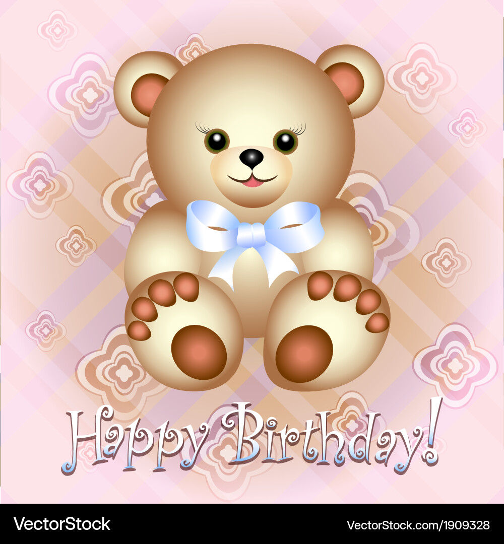 Teddy card Royalty Free Vector Image - VectorStock