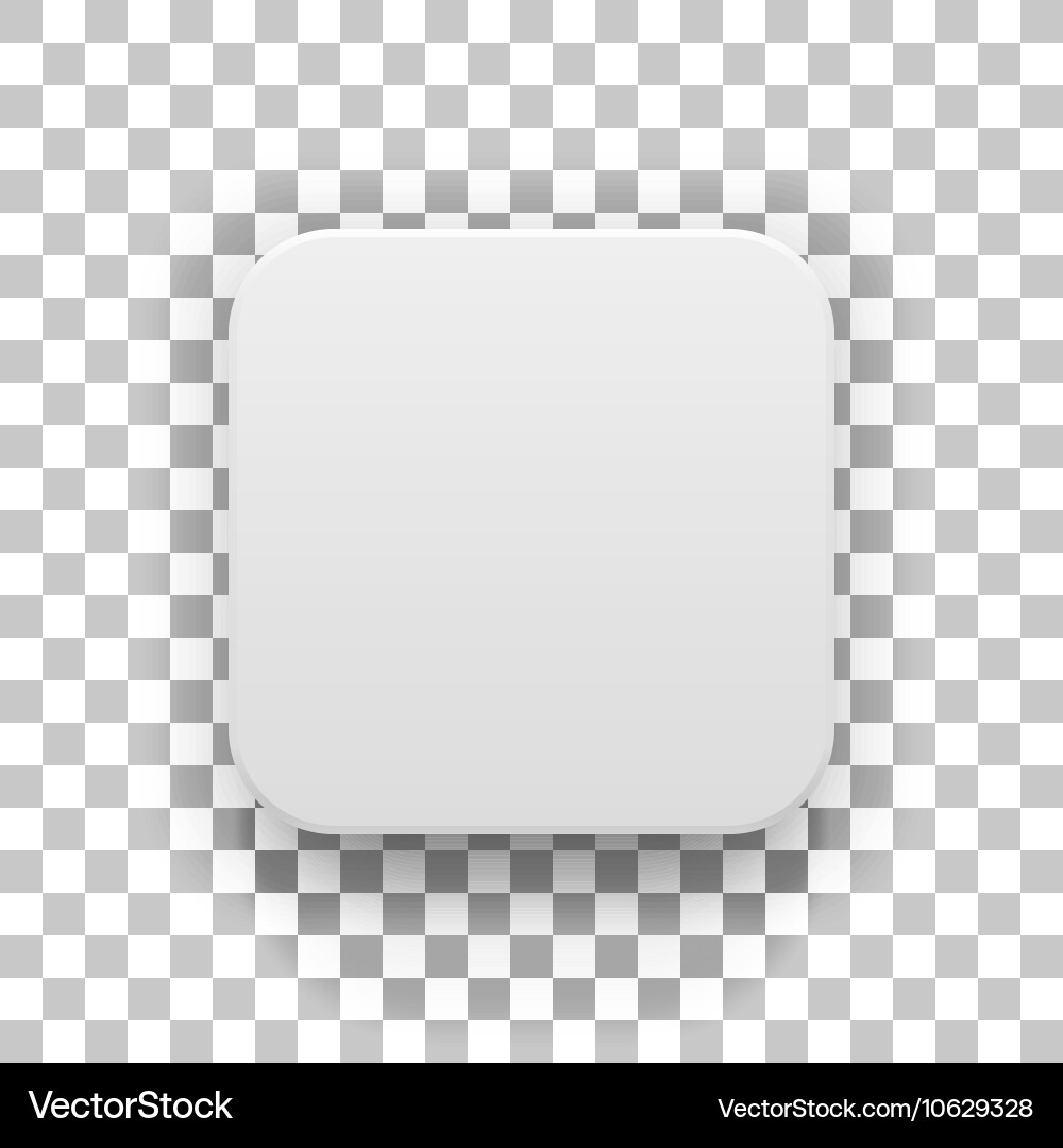 White blank app icon button template Royalty Free Vector