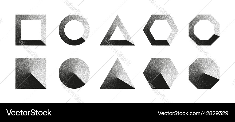 Black noise various square circle triangle Black noise various square circle triangle vector image