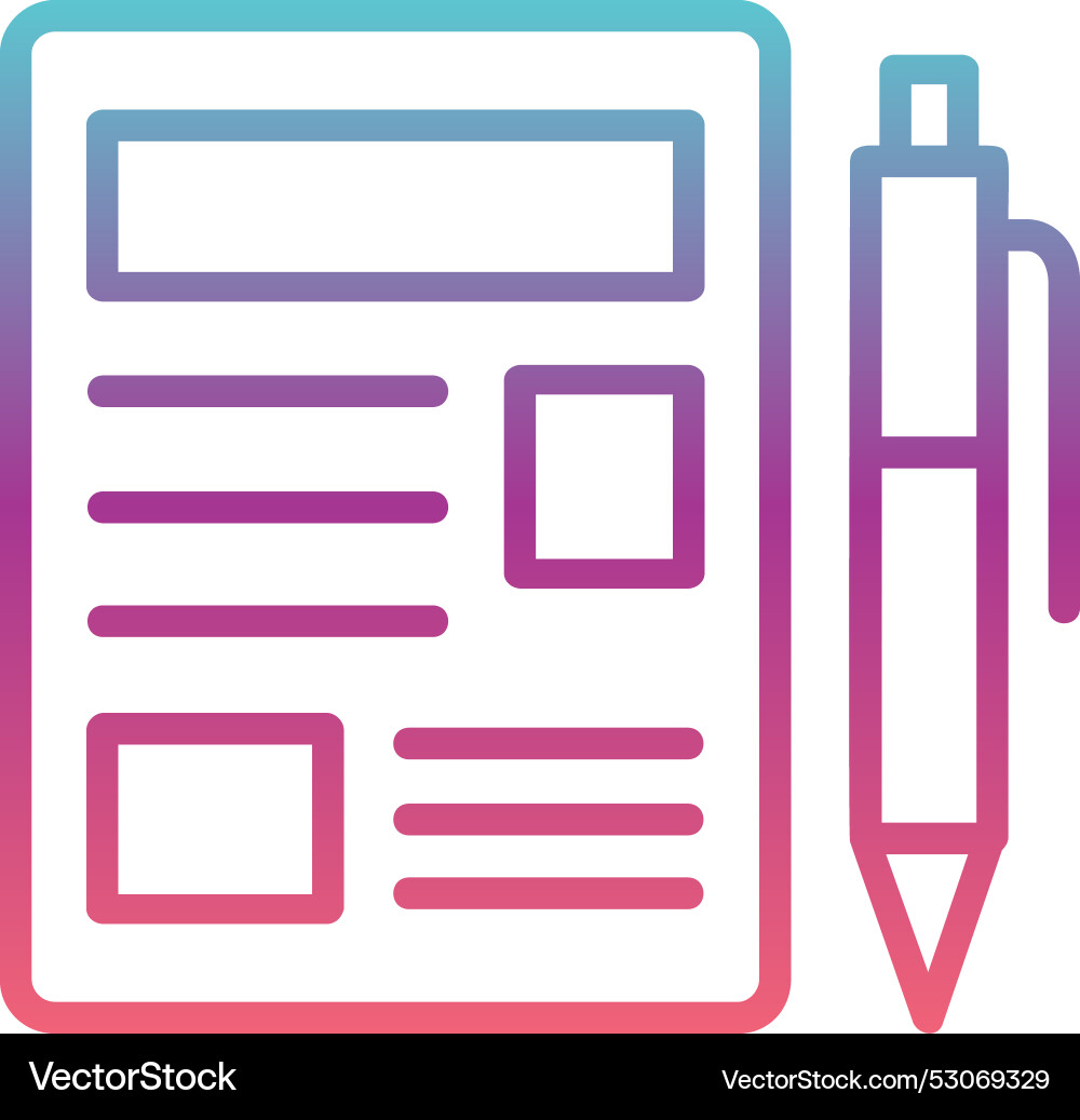 Blogger line gradient design vector image