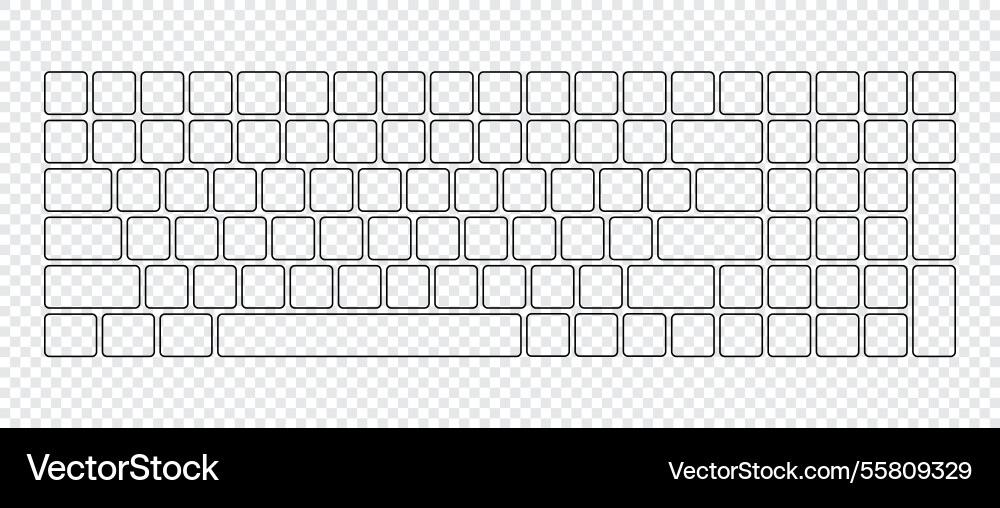 Computer keyboard button layout template Computer keyboard button layout template vector image