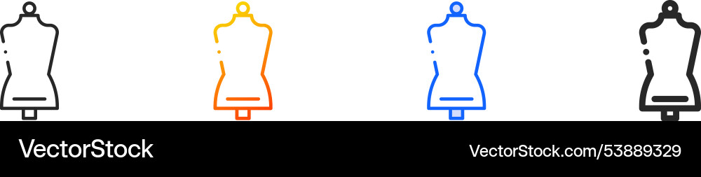 Mannequin iconthin linear gradient blue stroke Mannequin iconthin linear gradient blue stroke Vector Image
