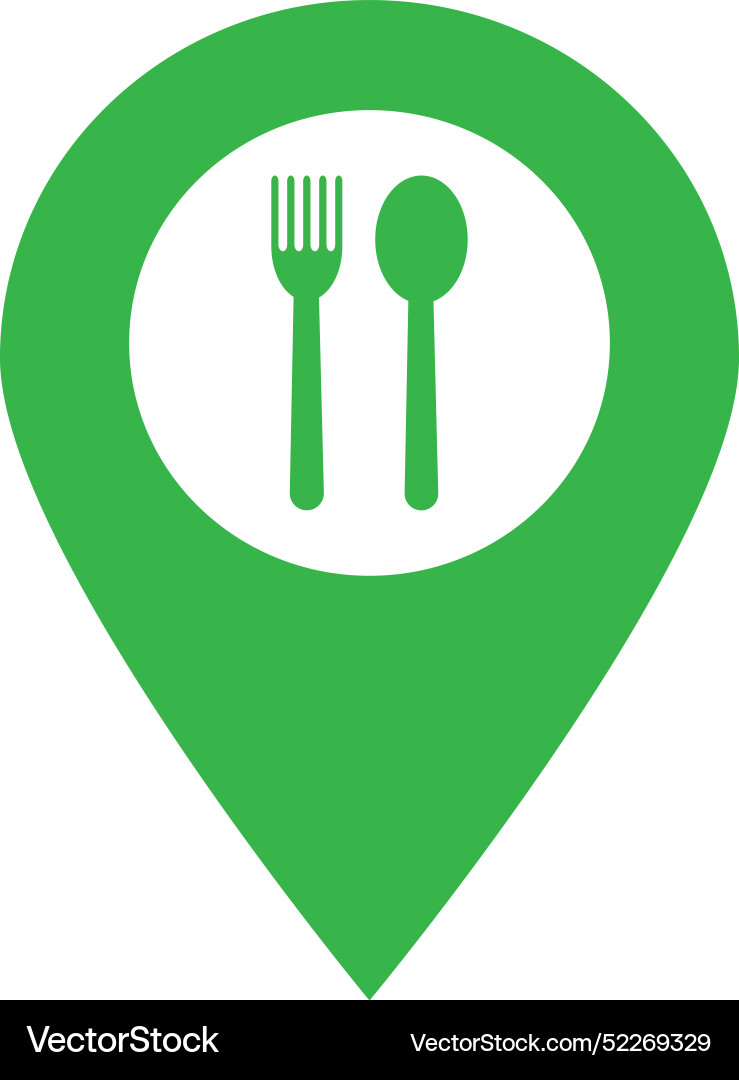 Map pointer with restaurant icon cafe Map pointer with restaurant icon cafe vector image