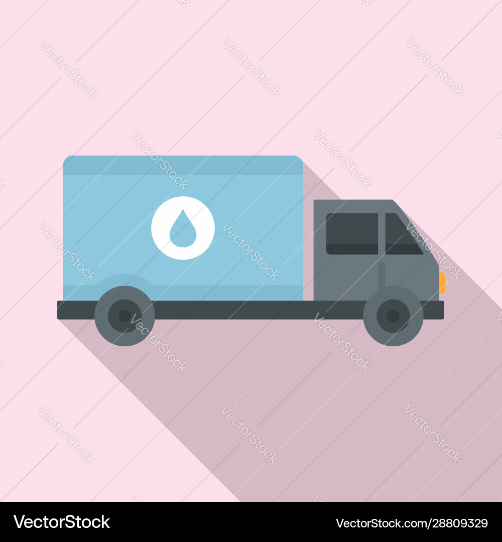 Milk delivery truck icon flat style Milk delivery truck icon flat style vector image