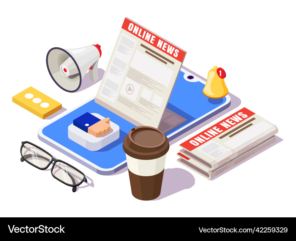 Modern Online News App Vector Image