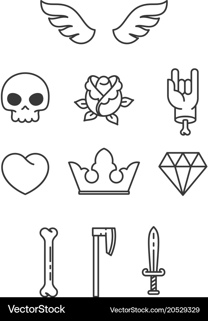 Simple tattoo elements Royalty Free Vector Image
