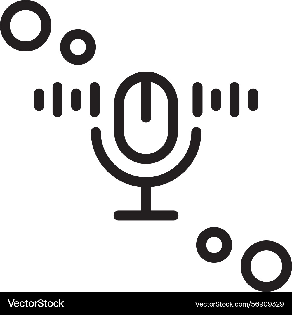 Speech recognition linear style icon design vector image