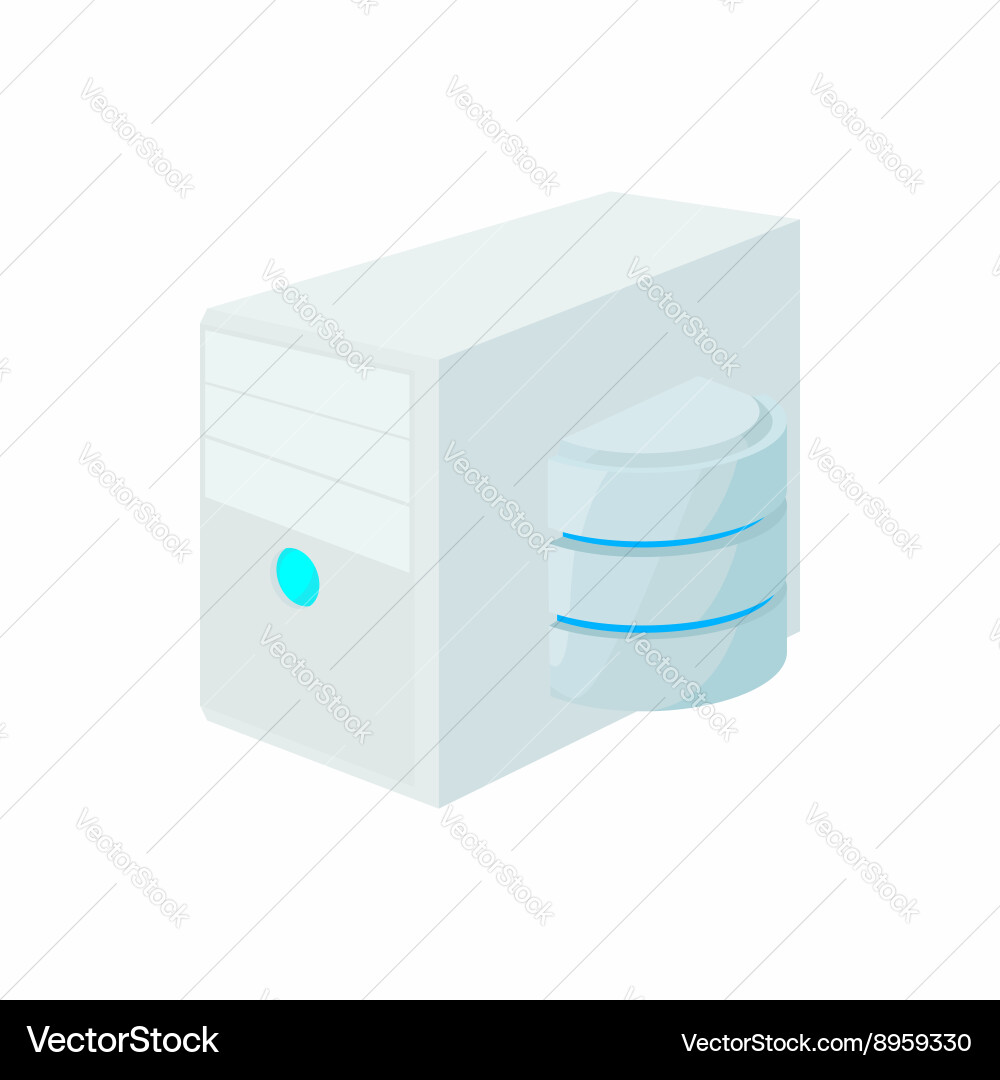 Database of computer icon cartoon style Vector Image