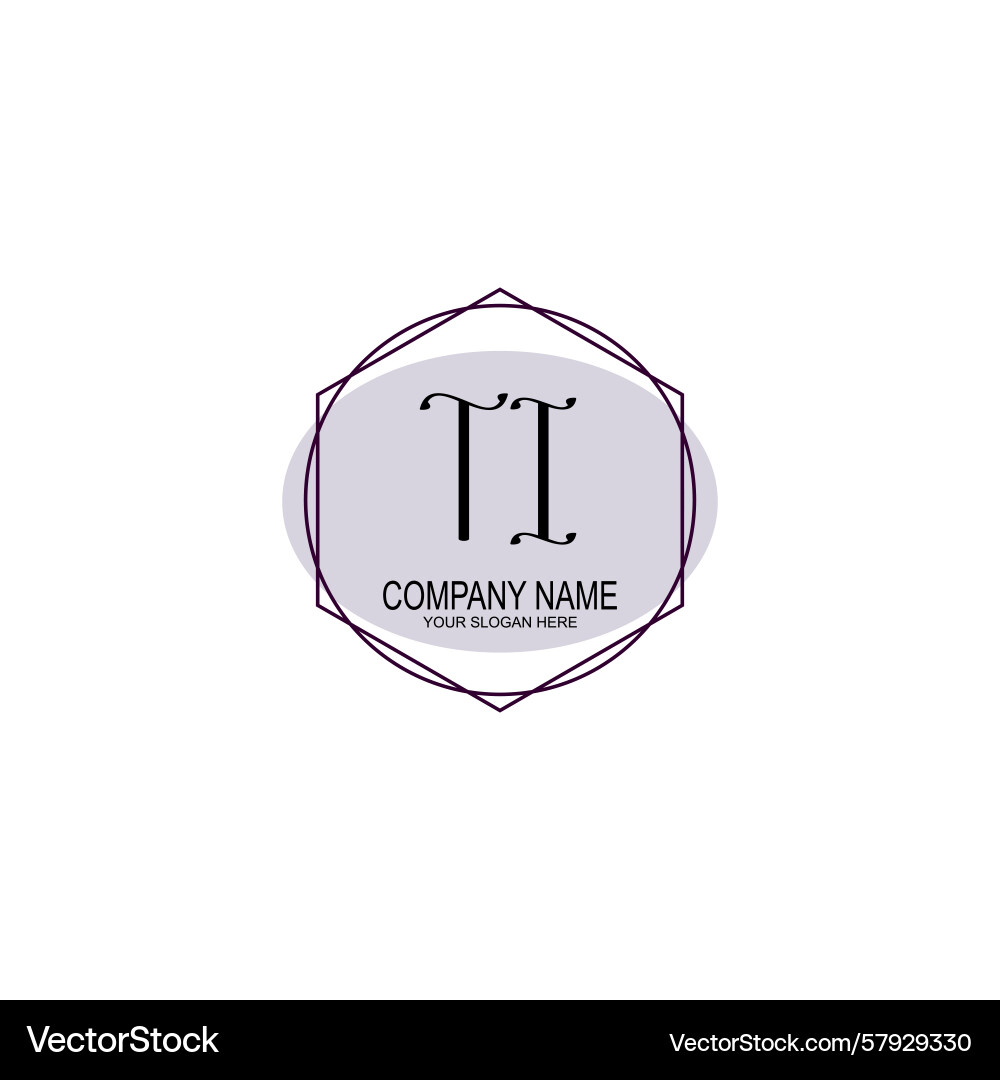 Handwriting logo concepts with initial ti Vector Image